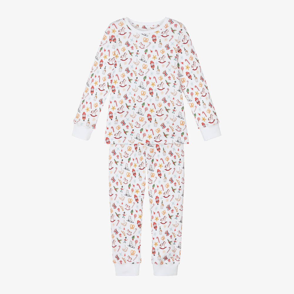 My Little Pie - White Supima Cotton Noel Pyjamas | Childrensalon