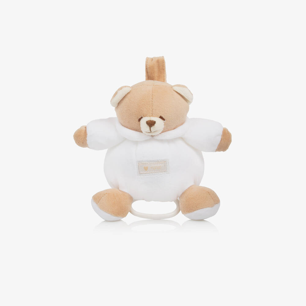 Nanán - Beige & White Musical Teddy Bear Toy (16cm) | Childrensalon