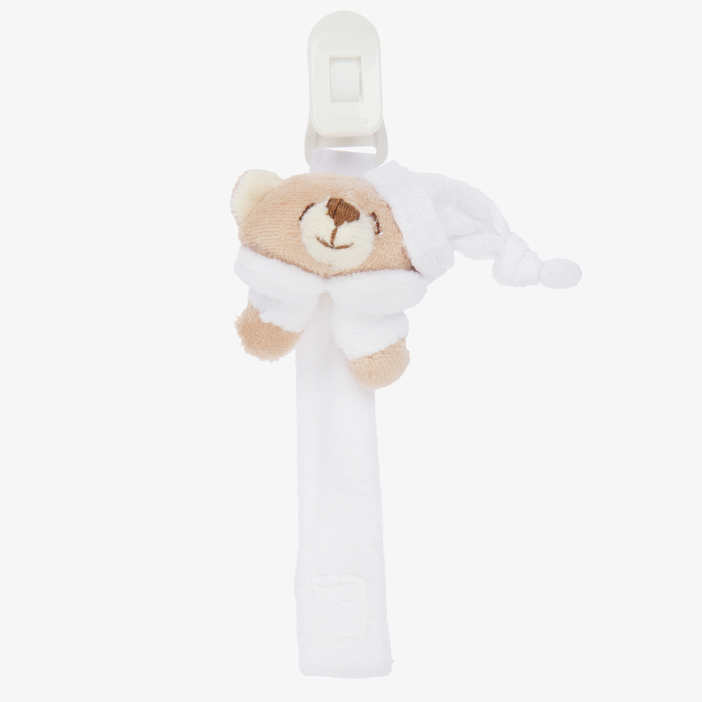 Nanán - Ivory Dummy Clip & Bear (28cm) | Childrensalon
