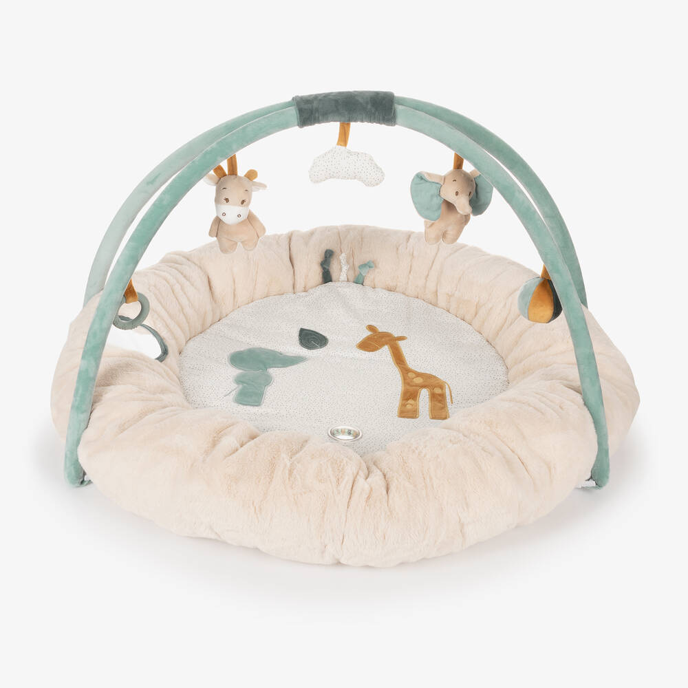 Nattou - Beige Padded Animal Playmat (90cm) | Childrensalon