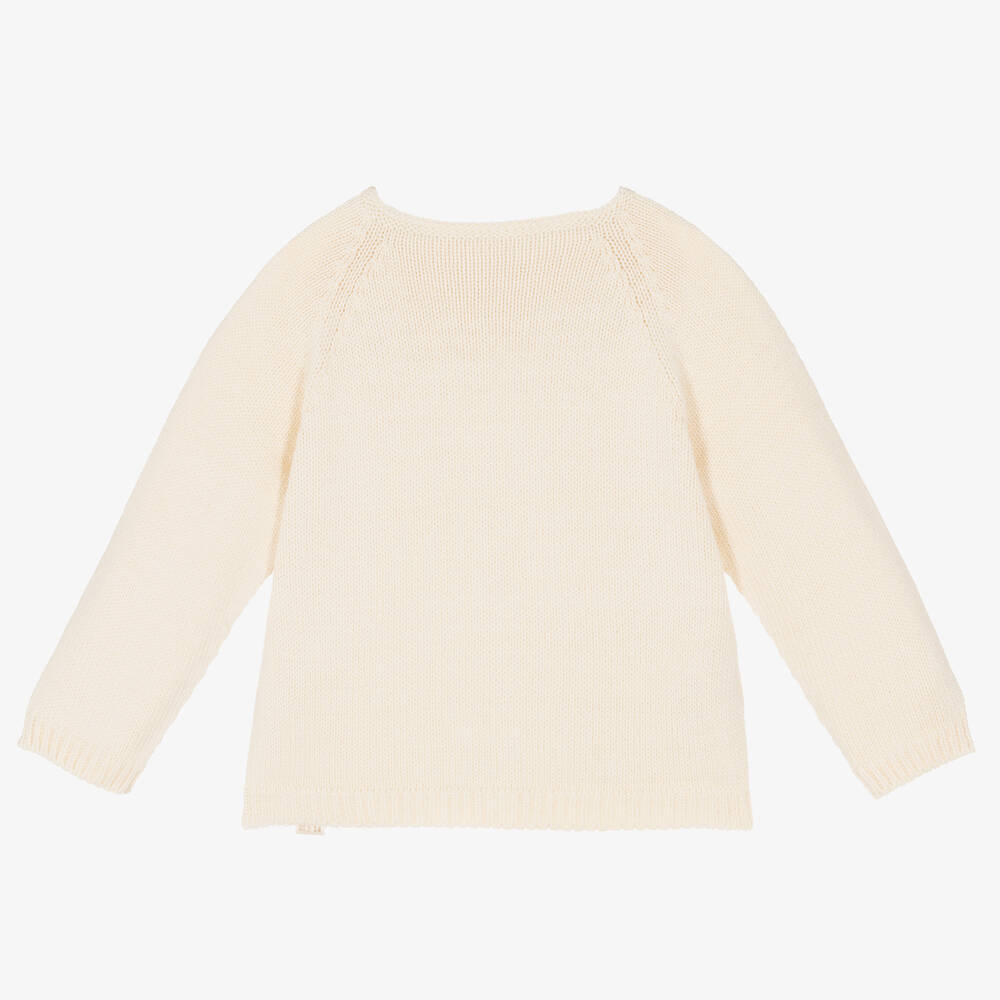 NaturaPura - Ivory Cotton Knit Cardigan | Childrensalon