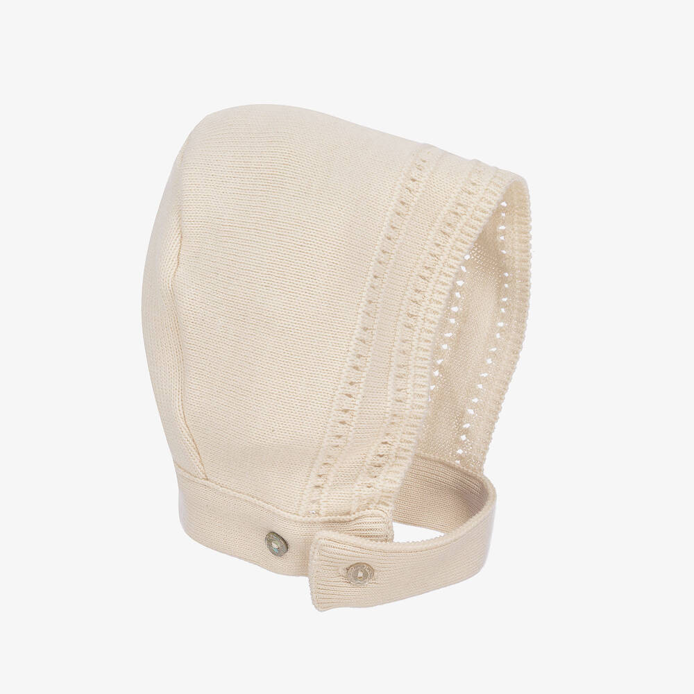 NaturaPura - Ivory Organic Cotton Knit Bonnet | Childrensalon