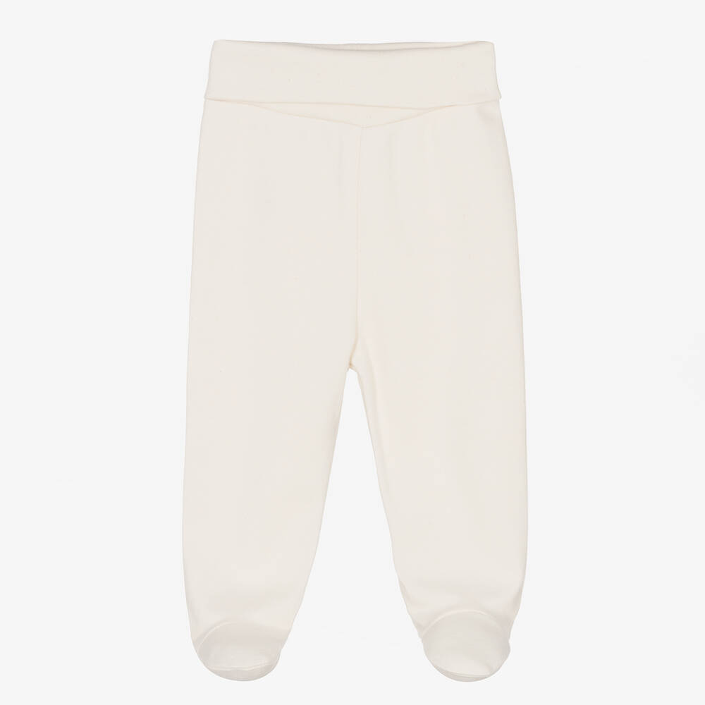 NaturaPura - Ivory Organic Cotton Teddy Baby Trousers | Childrensalon