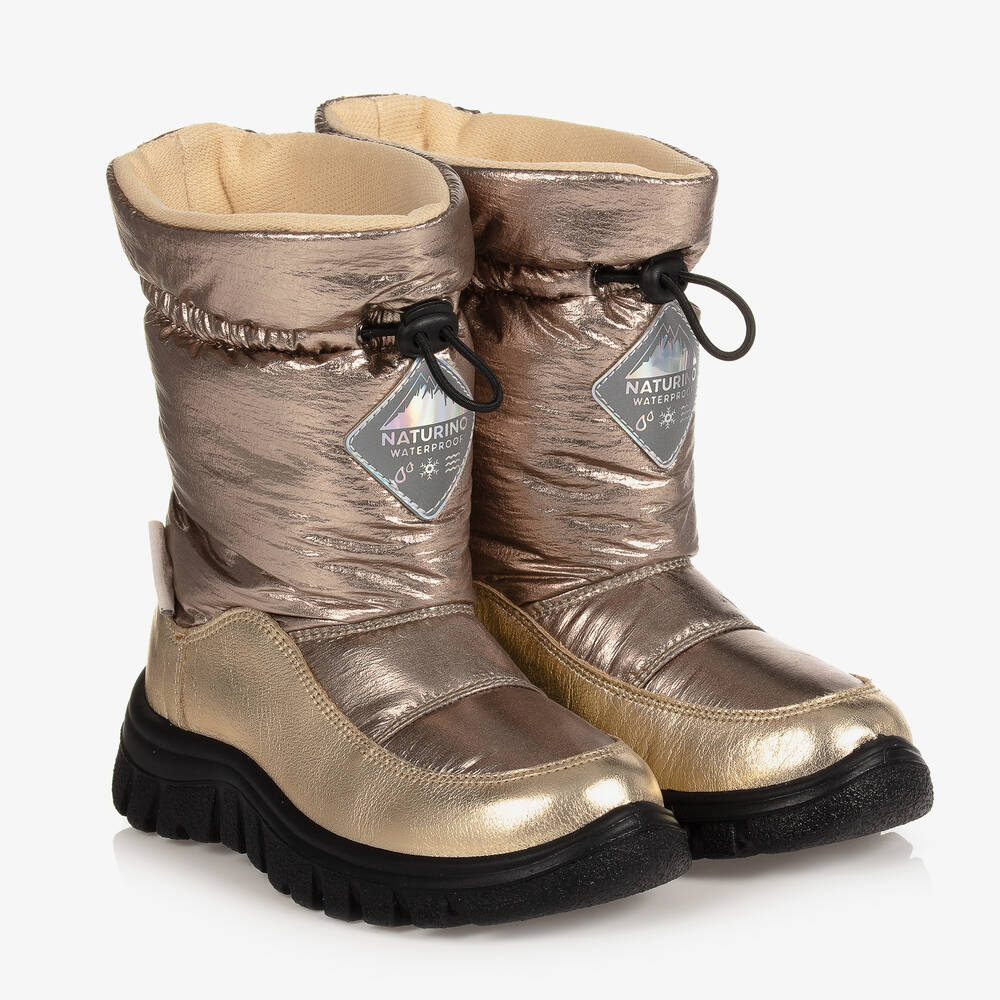 Naturino - Gold Waterproof Boots | Childrensalon