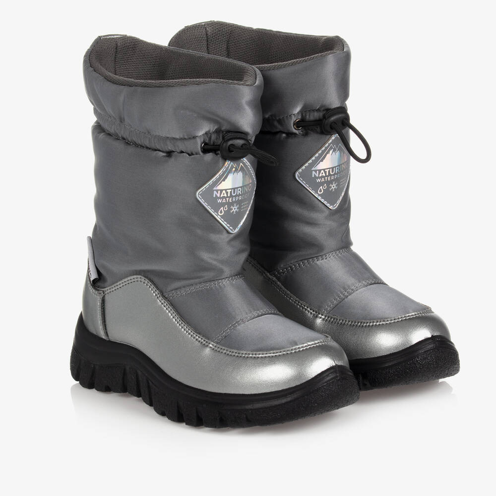 Naturino - Silver Waterproof Boots | Childrensalon