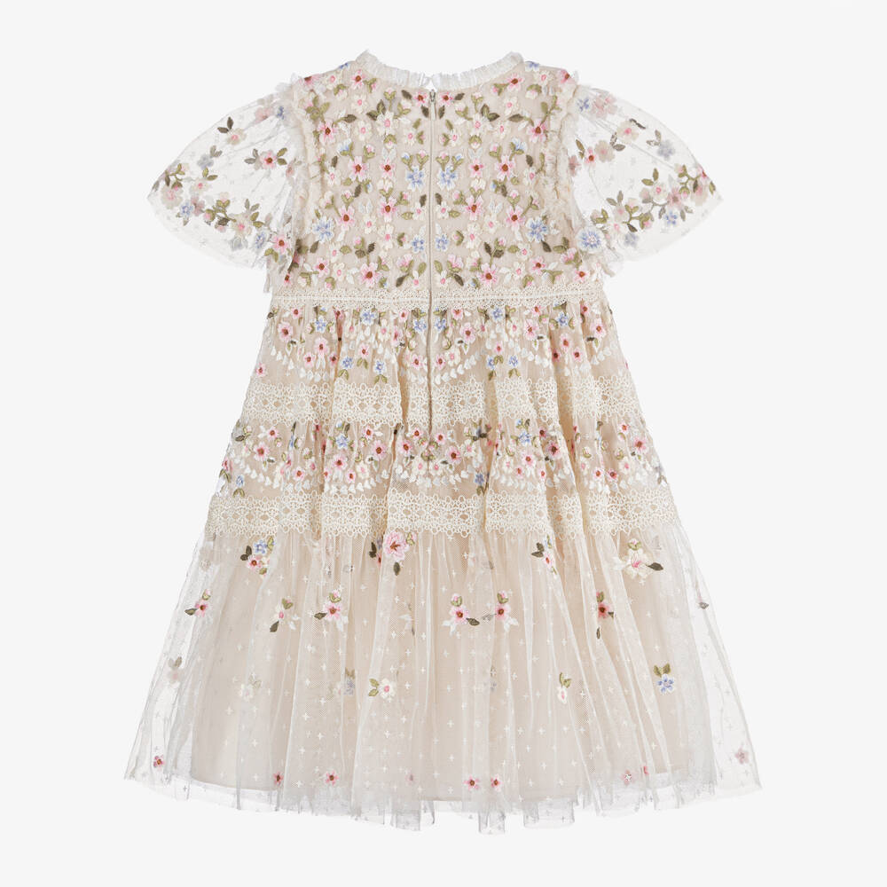 Needle & Thread - Girls Ivory Floral Tulle Dress | Childrensalon