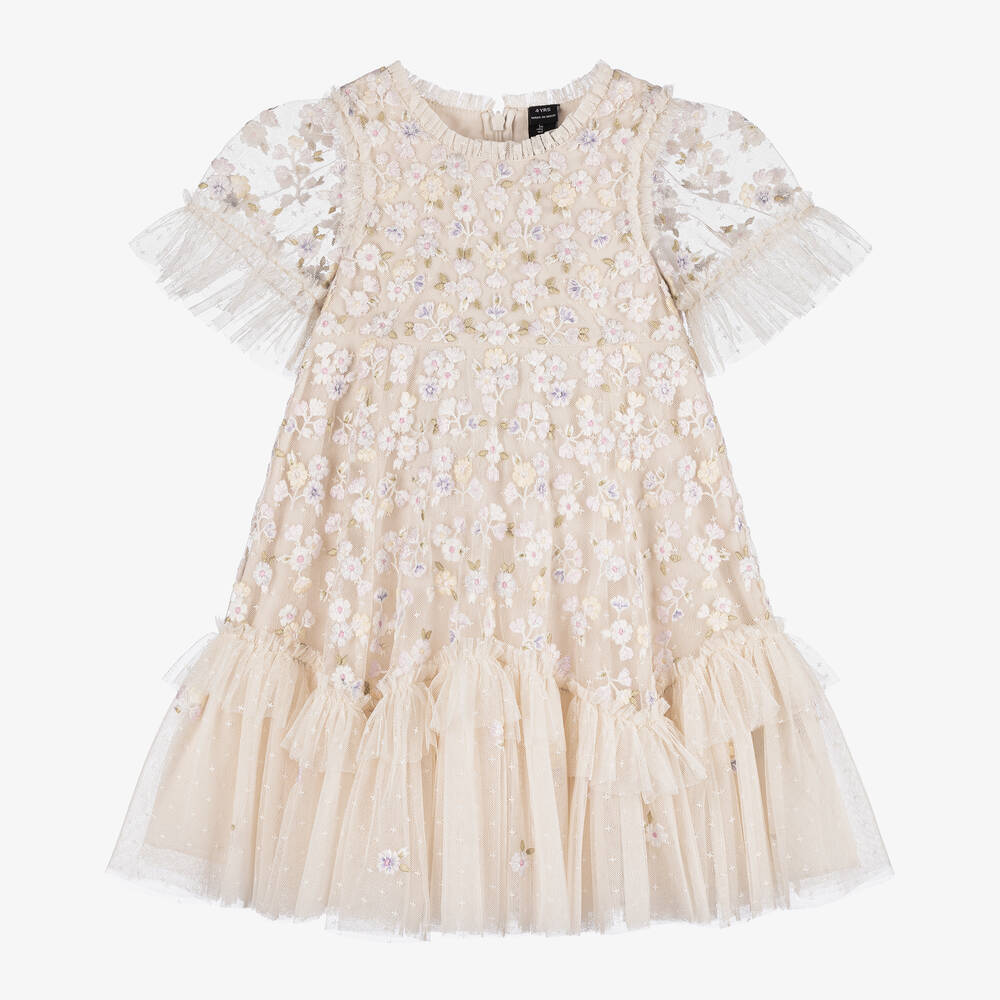 Shop Needle & Thread Girls Ivory Tulle Primrose Dress