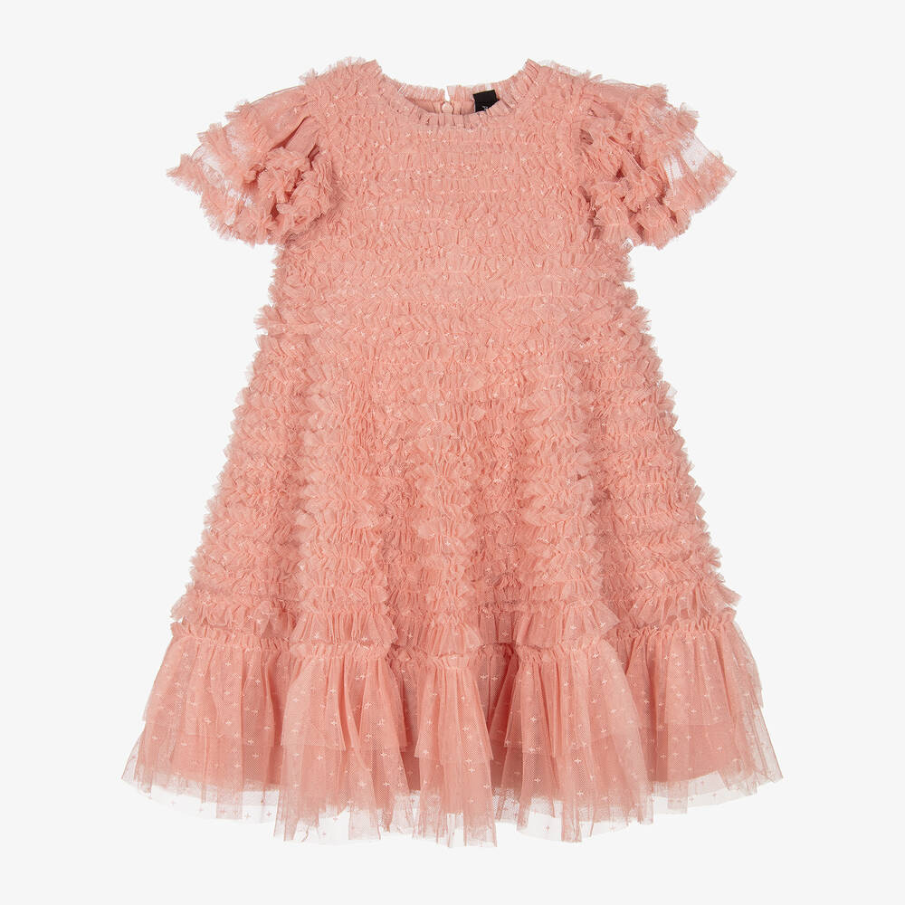 Needle & Thread - Girls Pink Kisses Tulle Ruffle Dress | Childrensalon