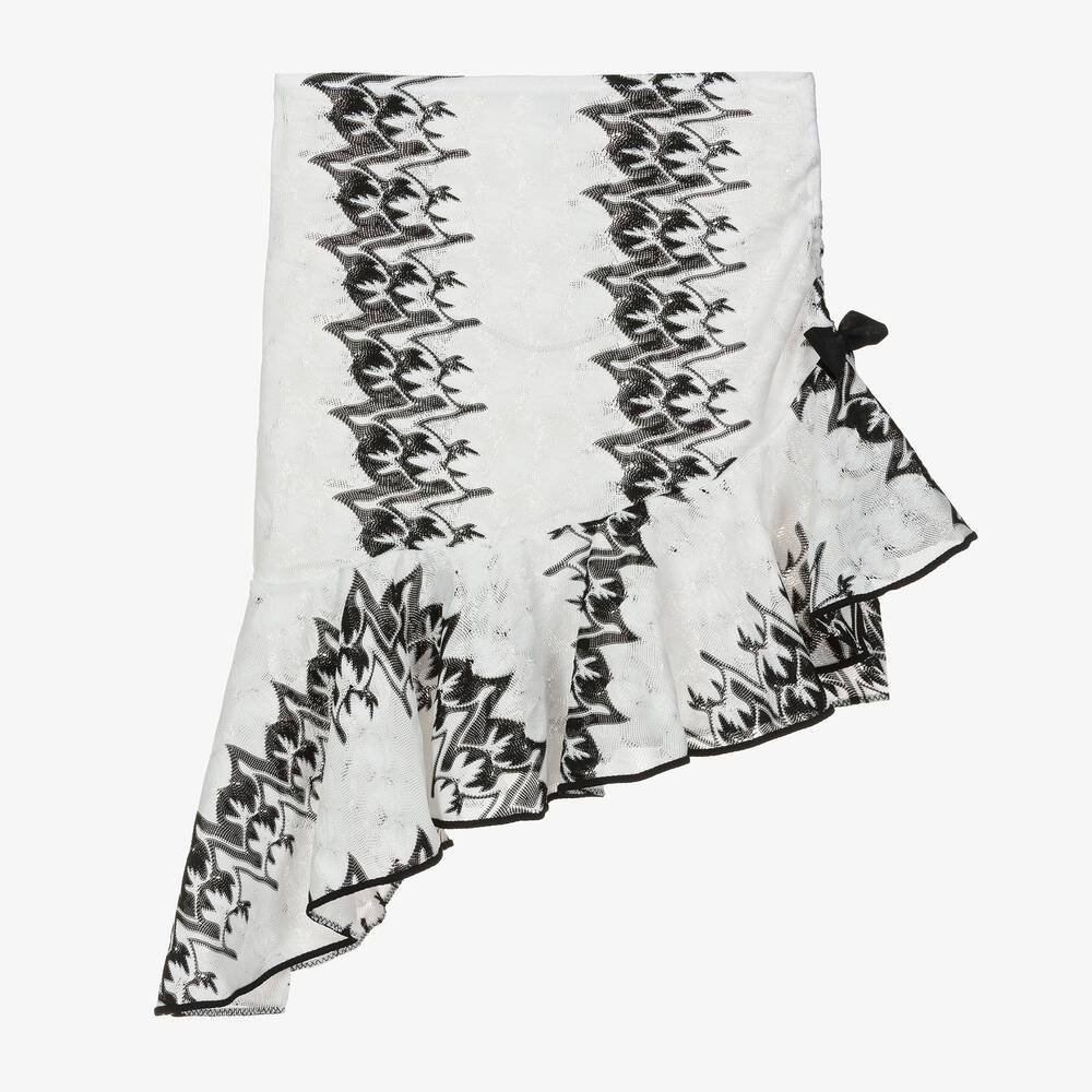 Nessi Byrd - Girls Black & White Beach Skirt (UV50) | Childrensalon
