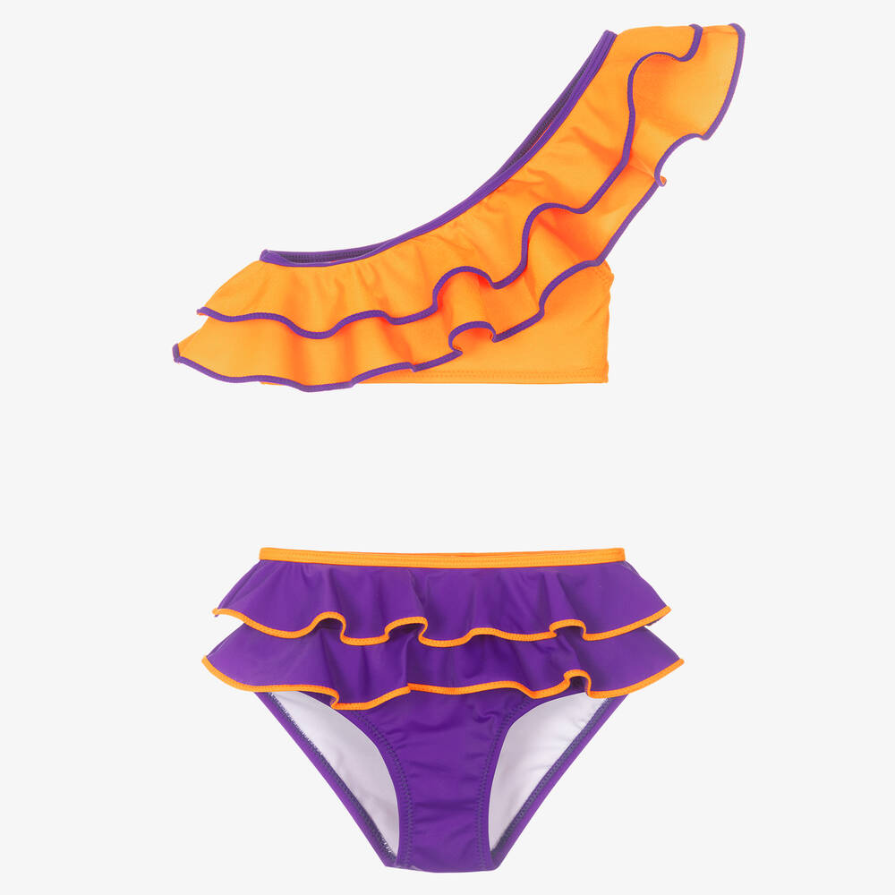 Nessi Byrd - Bikini orange violet fille (UV50) | Childrensalon