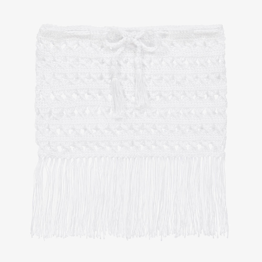 Nessi Byrd - Girls White Crochet Beach Skirt | Childrensalon