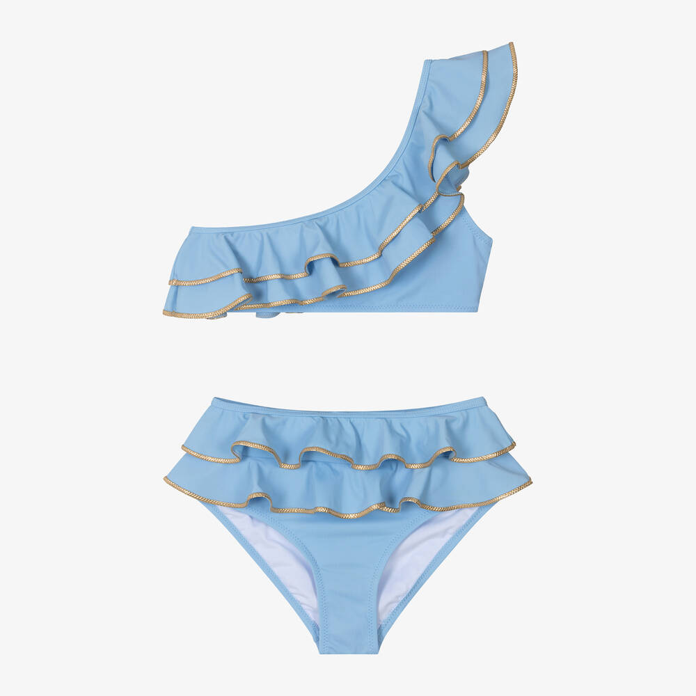 Nessi Byrd - Голубое бикини с оборками для подростков (UV50) | Childrensalon