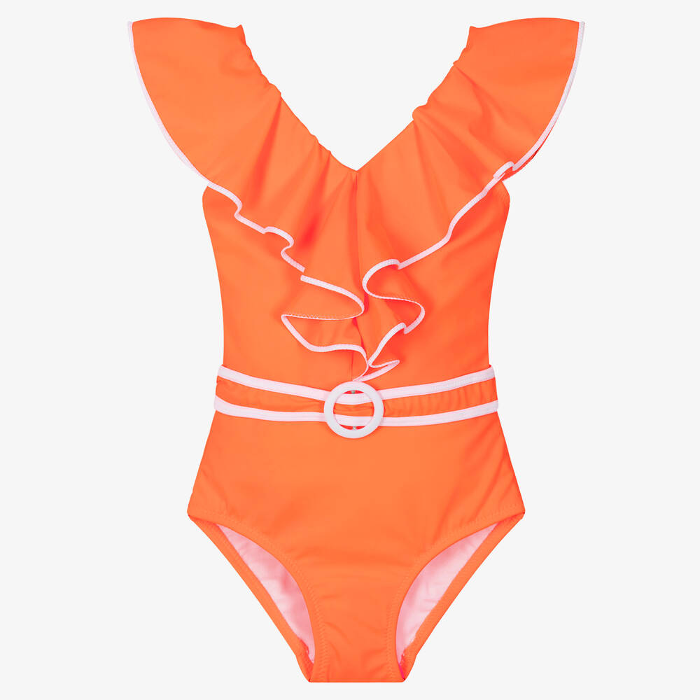 Nessi Byrd - Teen Girls Orange Swimsuit (UV50) | Childrensalon