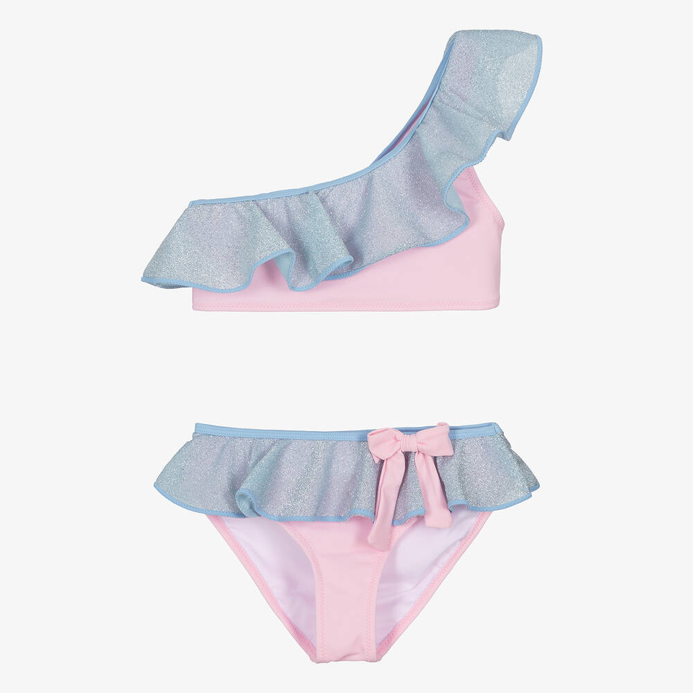 Nessi Byrd - Teen Girls Pink Ruffle Bikini | Childrensalon