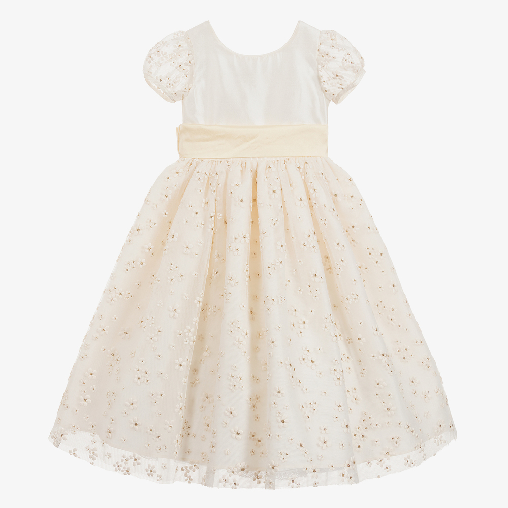 Nicki Macfarlane - Кремовое платье из шелка с цветами для девочек | Childrensalon