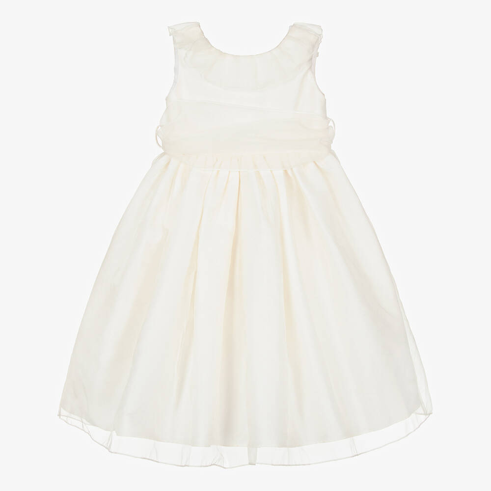 Nicki Macfarlane - Кремовое платье из шелковой органзы для девочек | Childrensalon