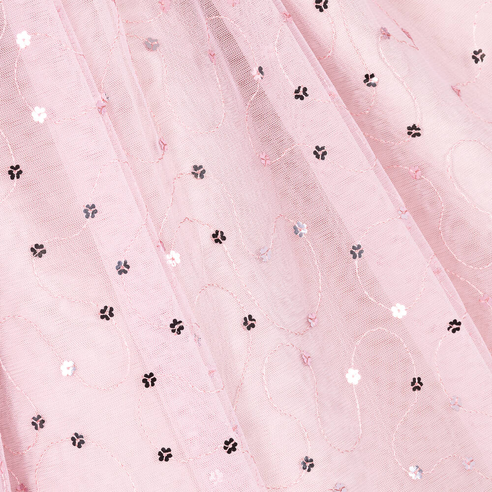 Nicki Macfarlane - Girls Pink Sequined Tulle Dress | Childrensalon