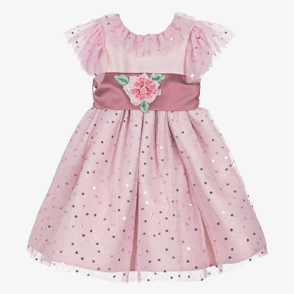 Nicki Macfarlane - Розовое платье из тюля с пайетками  | Childrensalon