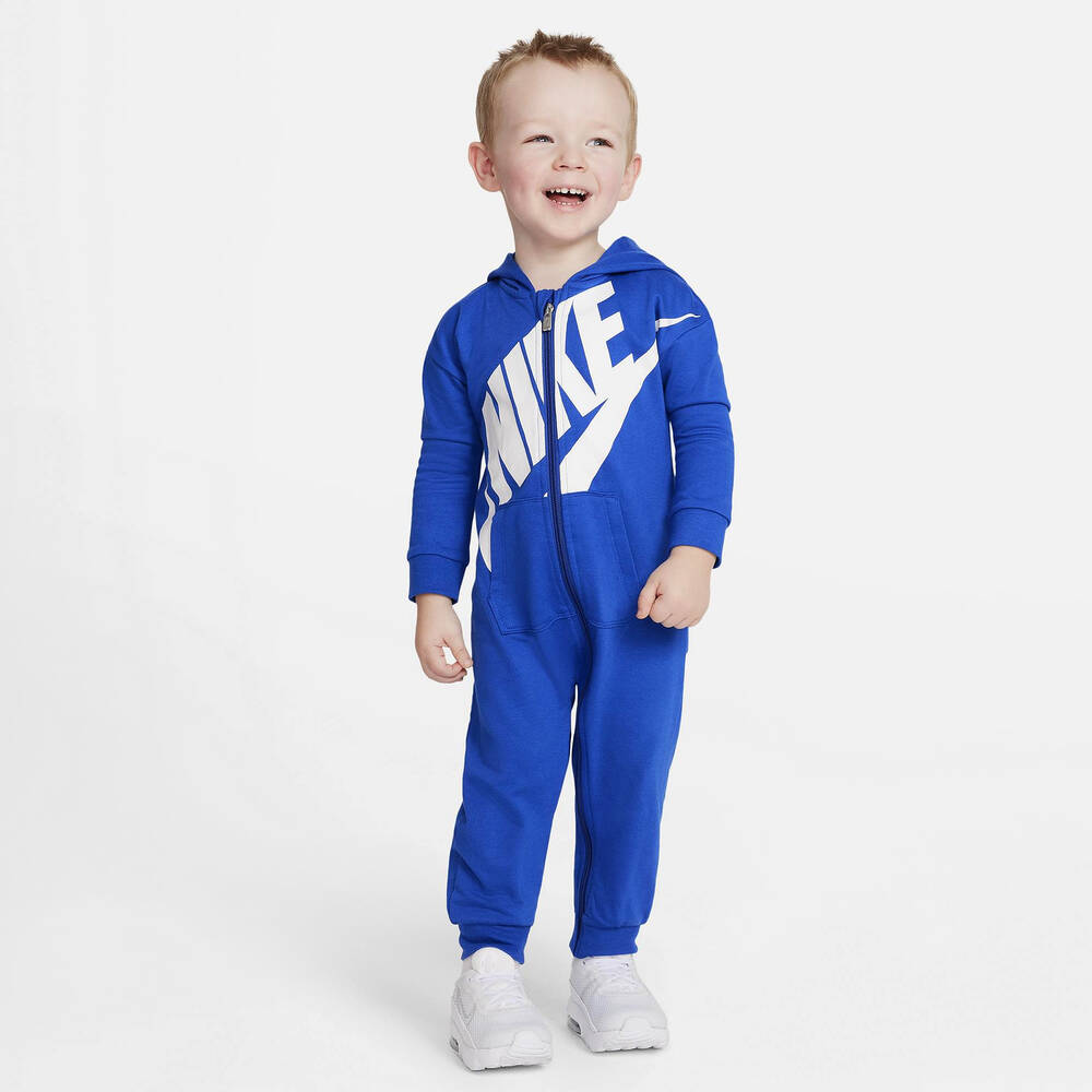 Nike - Baby Boys Blue Cotton Romper | Childrensalon