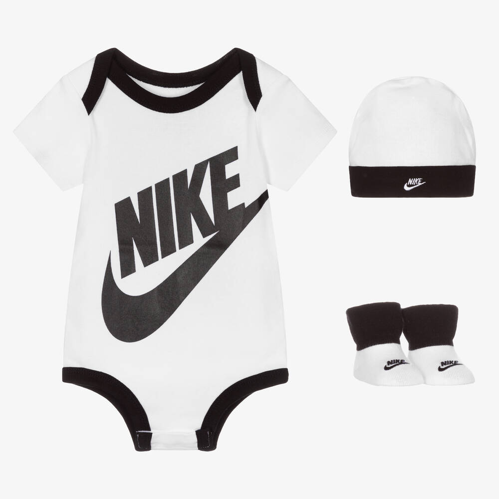 Nike - طقم تبان قطن لون أسود وأبيض للمواليد | Childrensalon