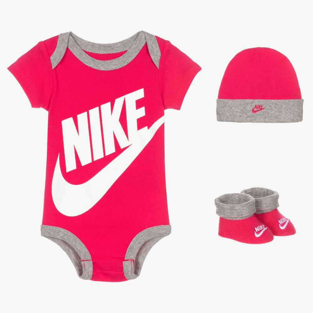 Nike - Conjunto con bodi rosa para bebé |