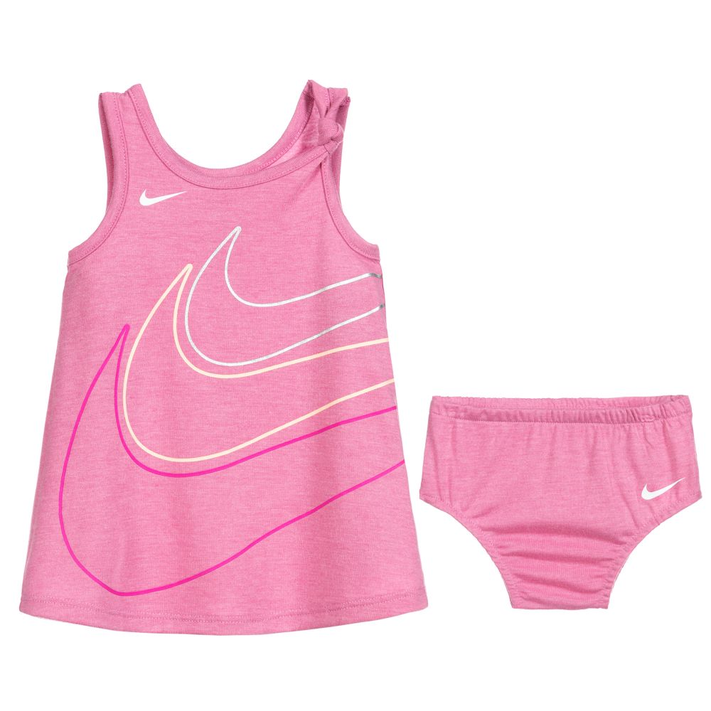 Nike - Baby Girls Pink Logo Dress Set | Childrensalon