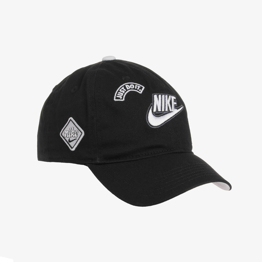 Nike - Black Cotton Badge Cap | Childrensalon