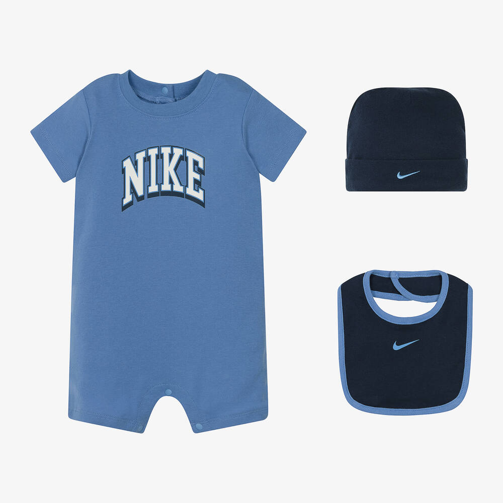 Nike - Blue Cotton Baby Shortie Set | Childrensalon