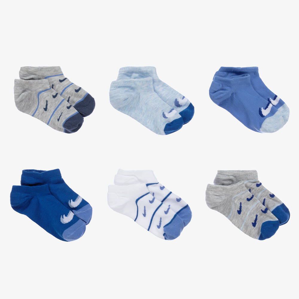 Nike - Lot de 6 chaussettes de sport bleu | Childrensalon
