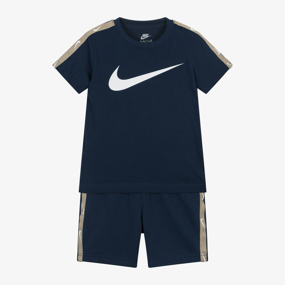 Nike - Blue Swoosh Logo Shorts Set | Childrensalon