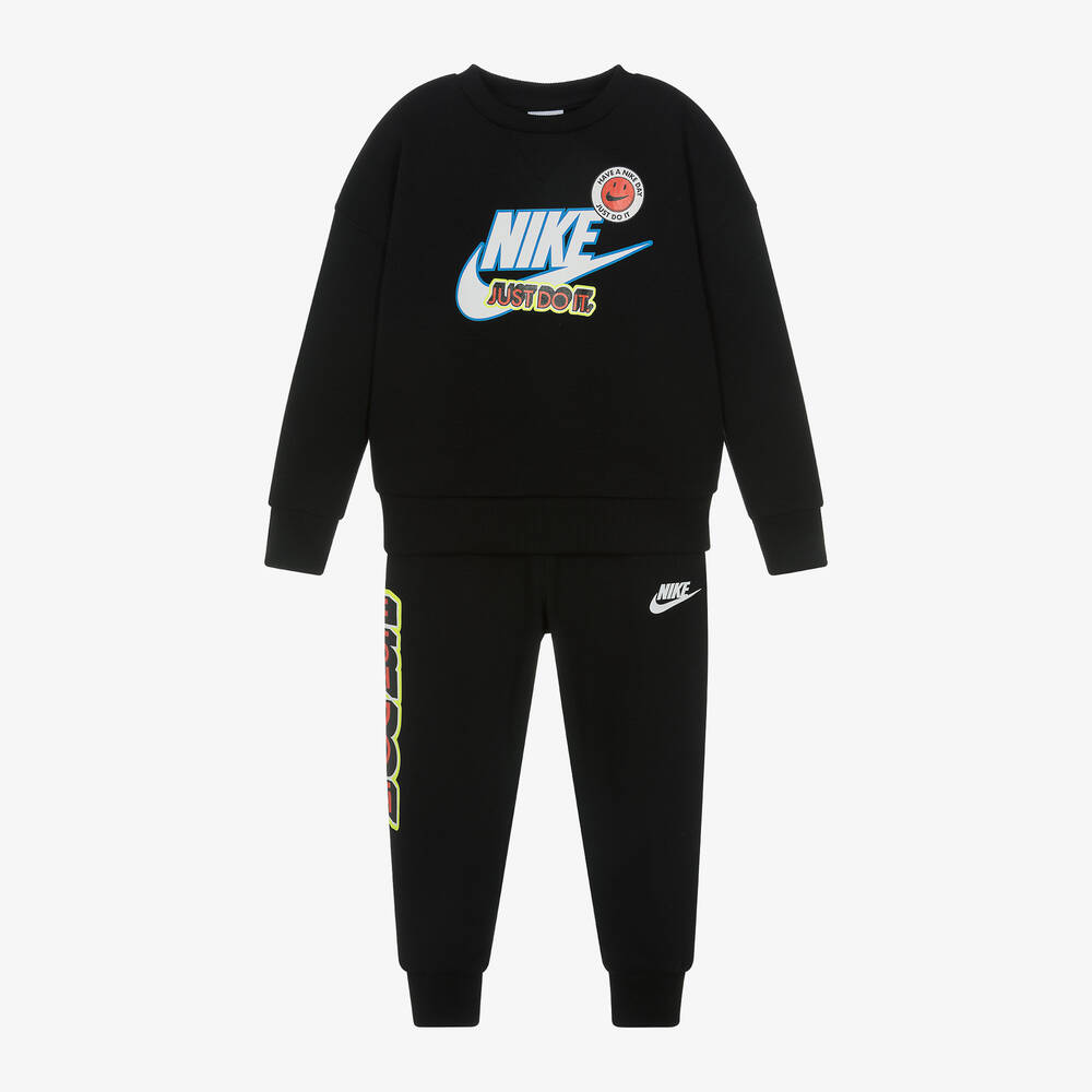 Nike - بدلة رياضية قطن جيرسي لون أسود للأولاد | Childrensalon