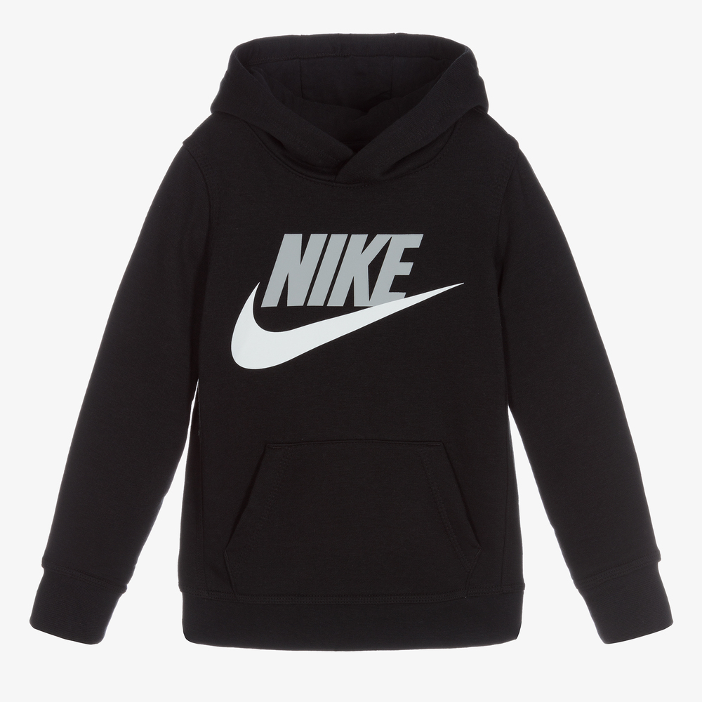 Nike - توب هودي قطن جيرسي لون أسود للأولاد | Childrensalon