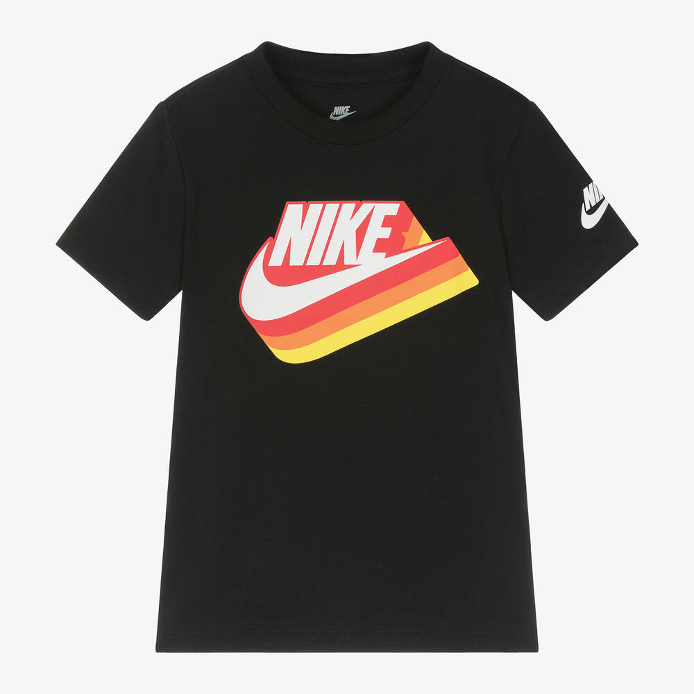 Nike - Boys Black Swoosh T-Shirt | Childrensalon