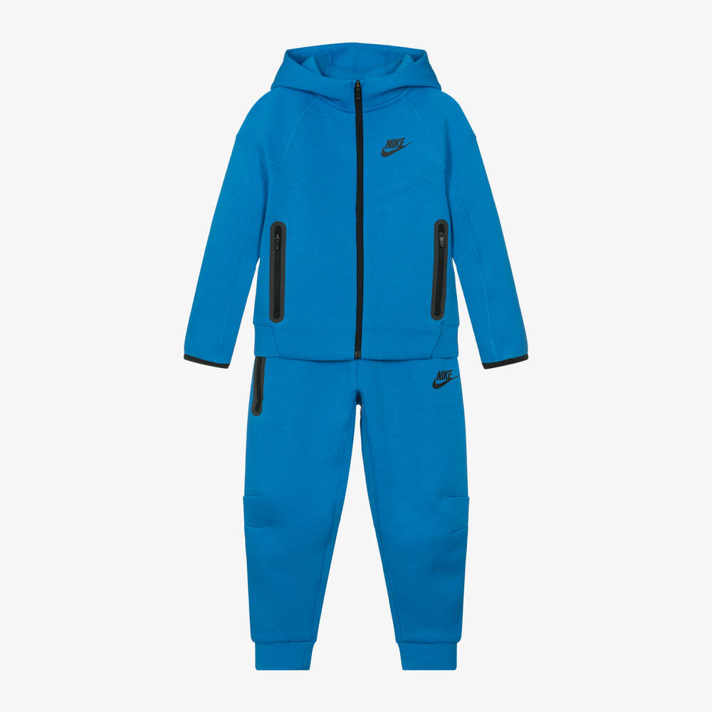Nike - بدلة رياضية مزيج قطن جيرسي لون أزرق للأولاد | Childrensalon
