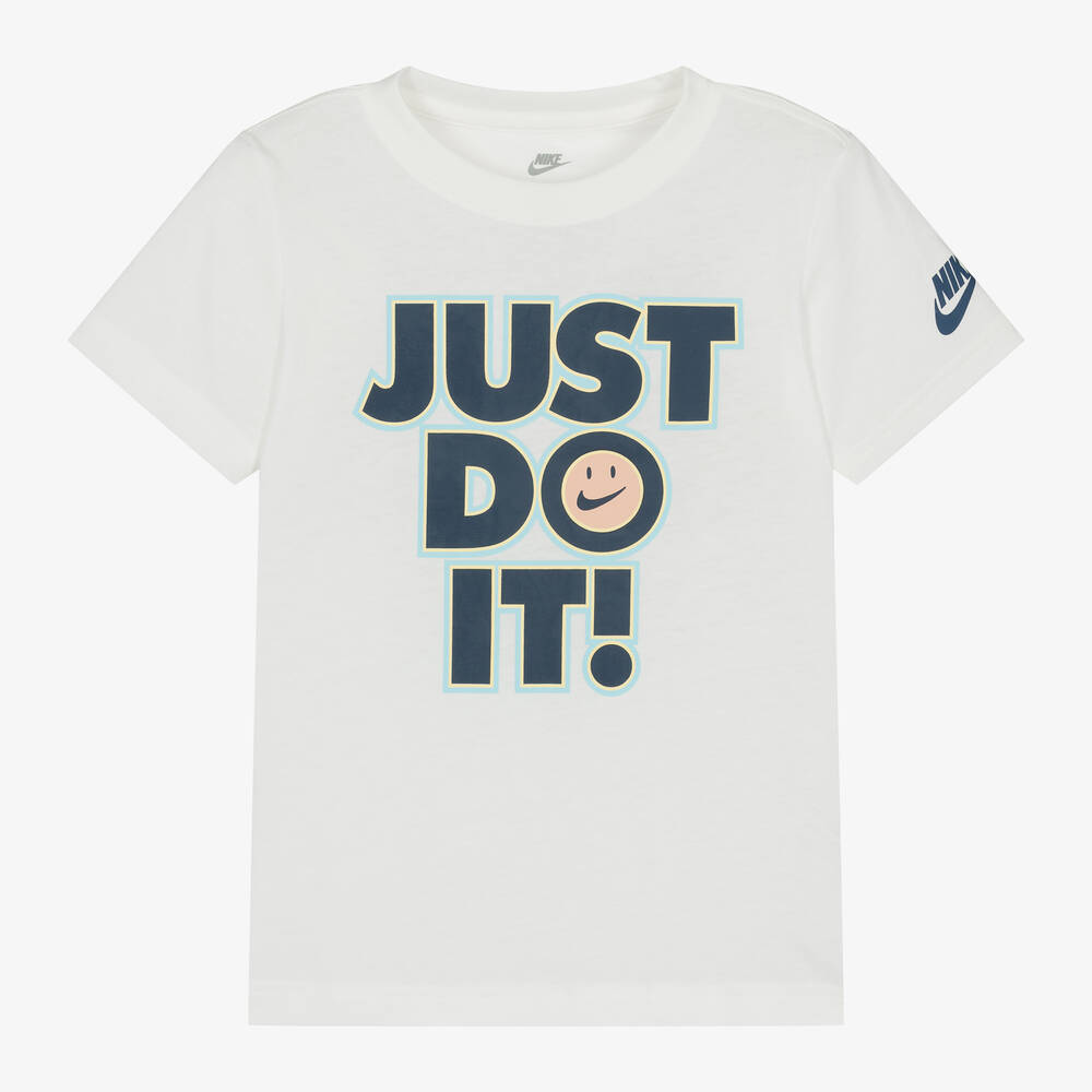 Nike - Boys Ivory Cotton Graphic T-Shirt | Childrensalon