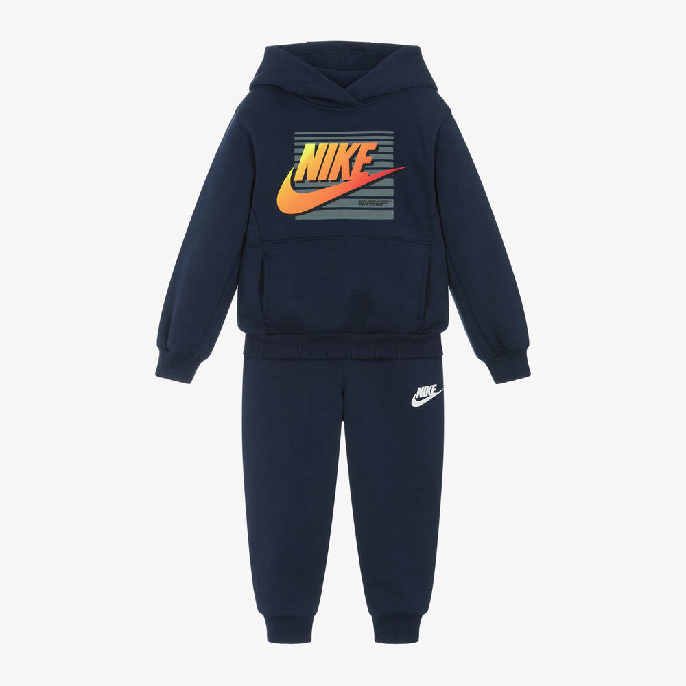 Nike - Boys Navy Blue Hooded Tracksuit | Childrensalon