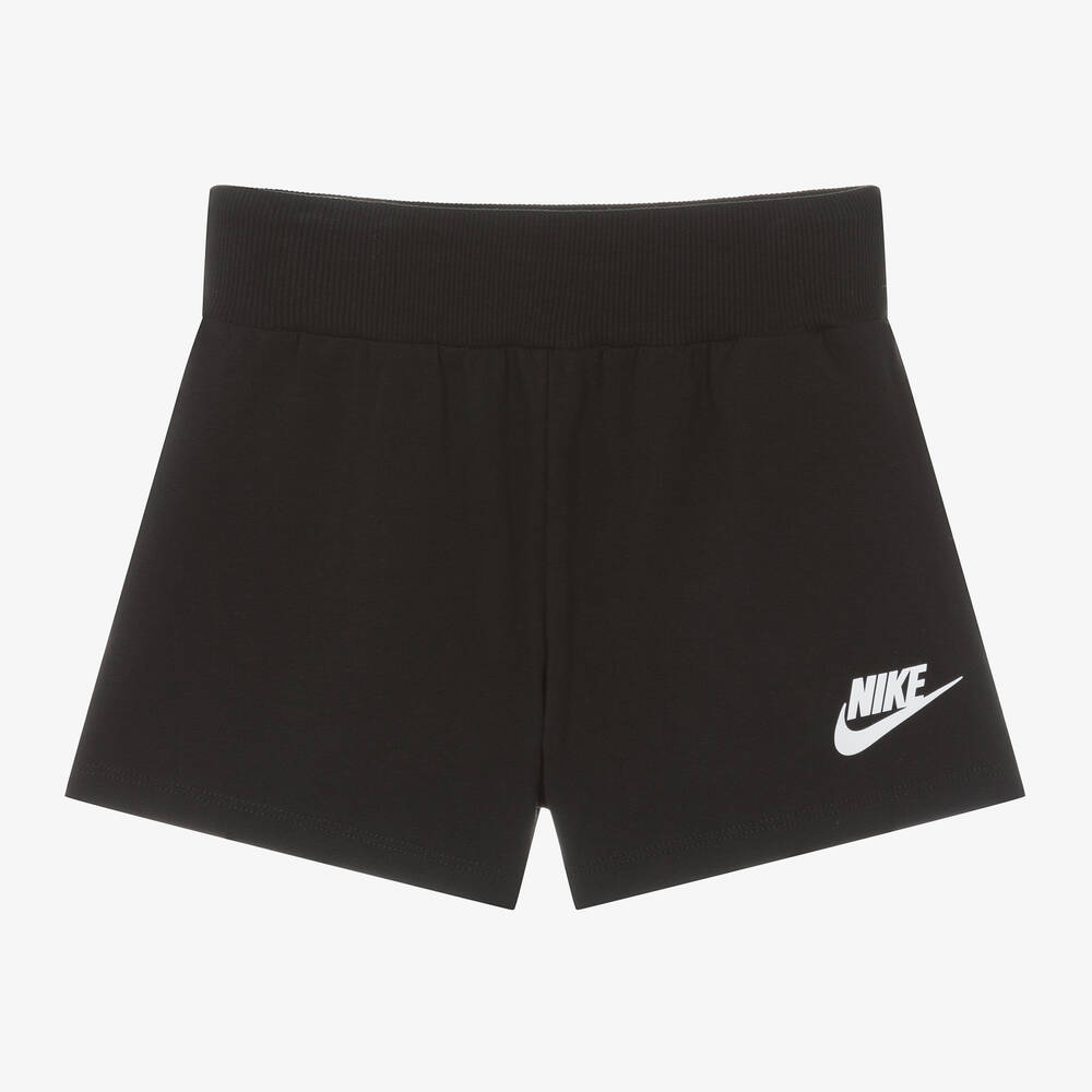Nike - Girls Black Cotton Jersey Shorts | Childrensalon