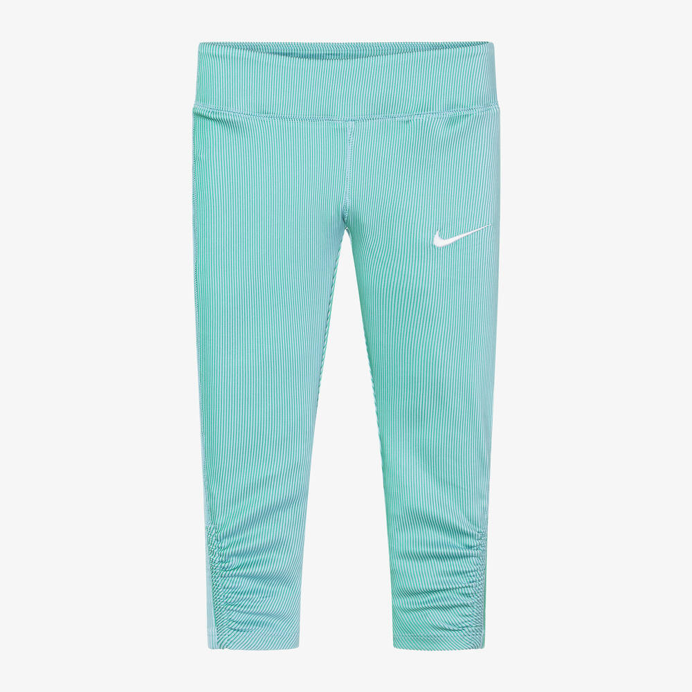 Shop Nike Girls Blue Striped Long Leggings