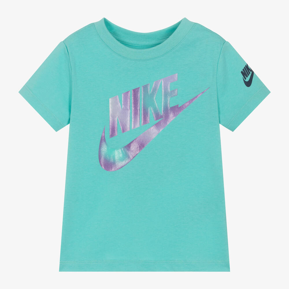 Nike - Girls Green Cotton T-Shirt | Childrensalon