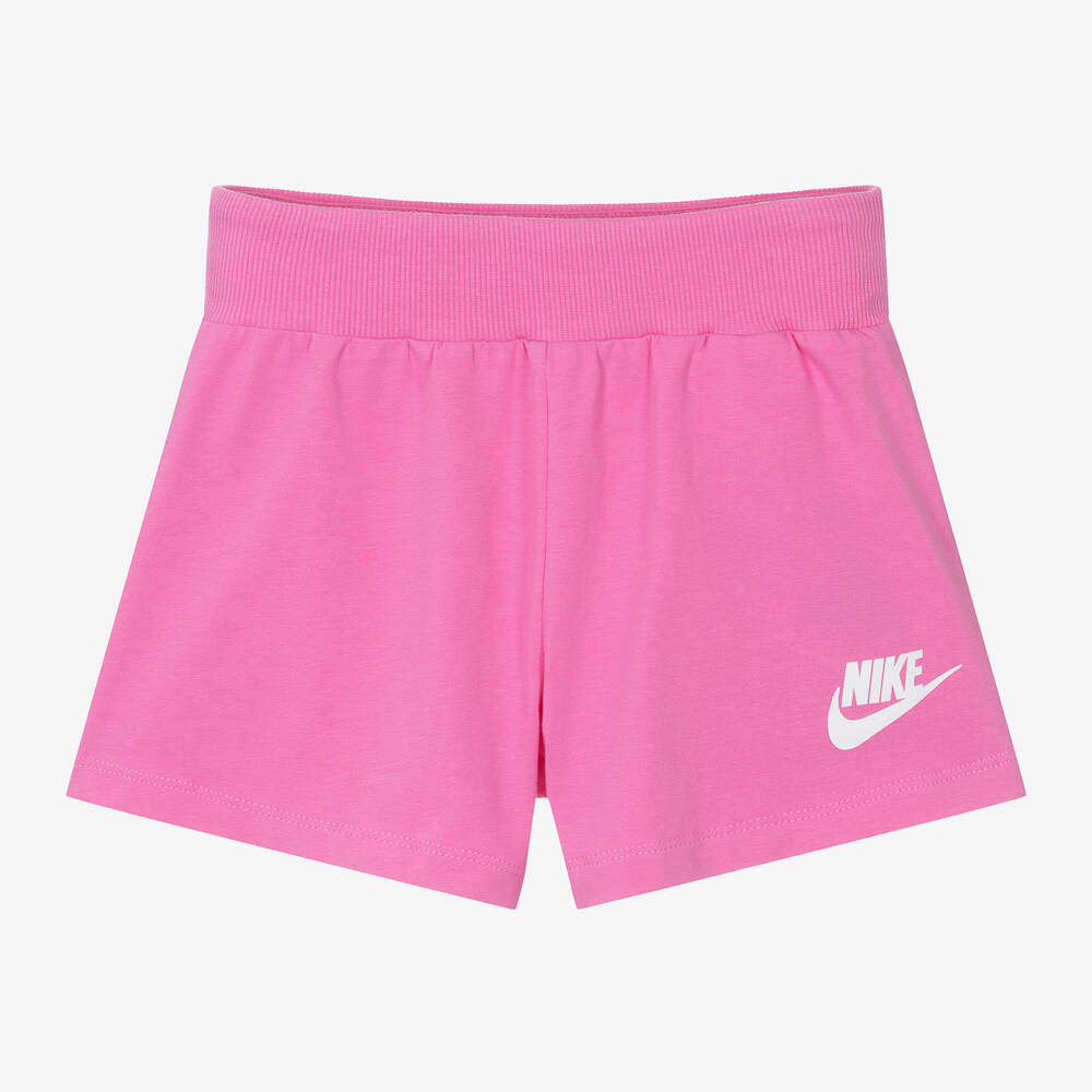 Nike - Girls Pink Cotton Jersey Shorts | Childrensalon