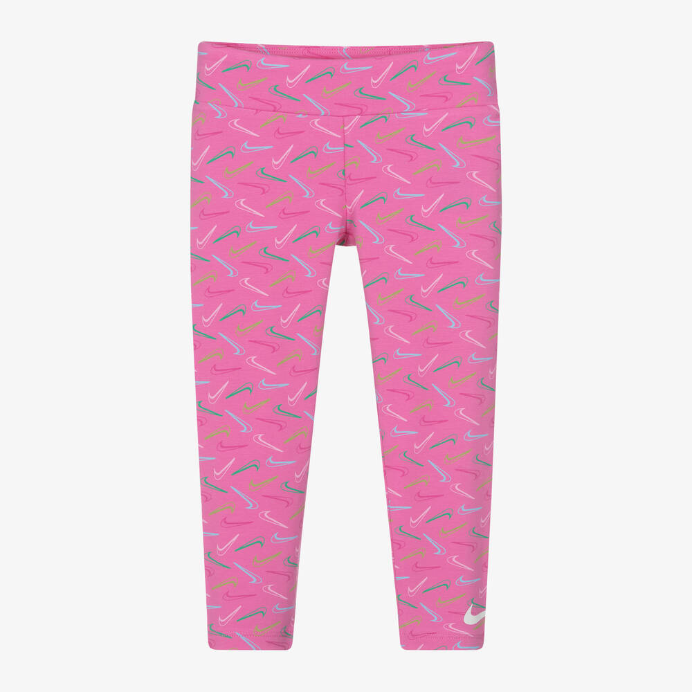 Shop Nike Girls Pink Cotton Leggings