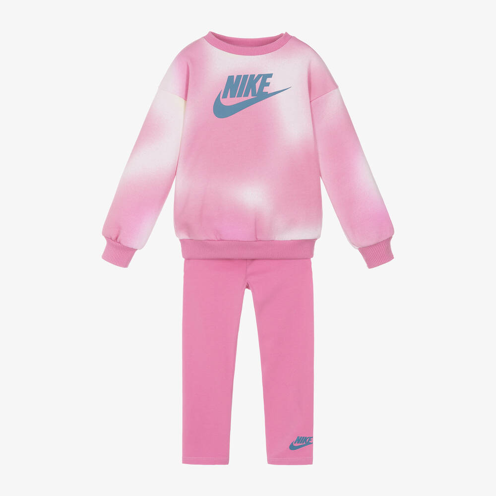 Nike - Girls Pink Cotton Leggings Set | Childrensalon