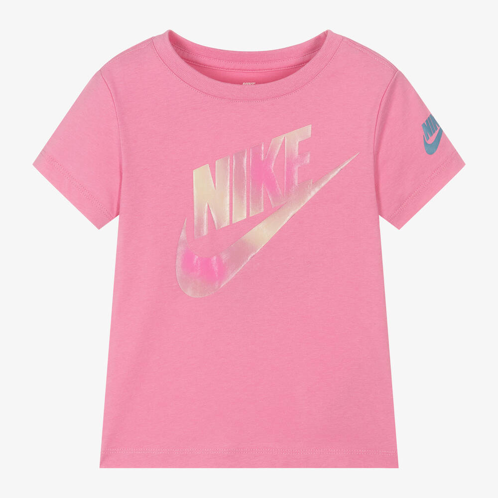 Nike - Girls Pink Cotton T-Shirt | Childrensalon