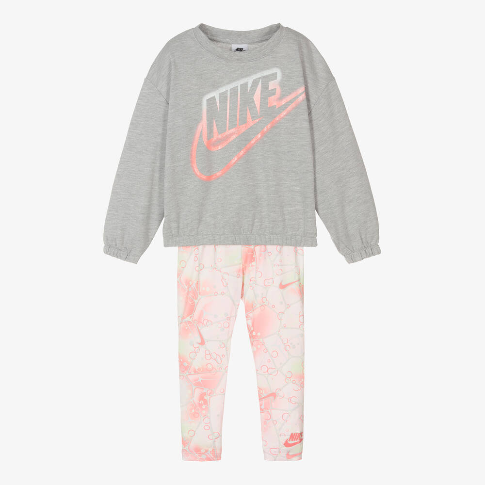 Nike - Girls Pink Logo Leggings Set