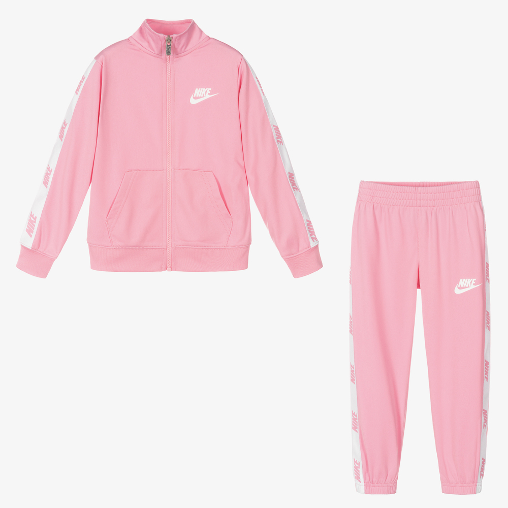 Nike - Girls Pink Logo Tracksuit | Childrensalon