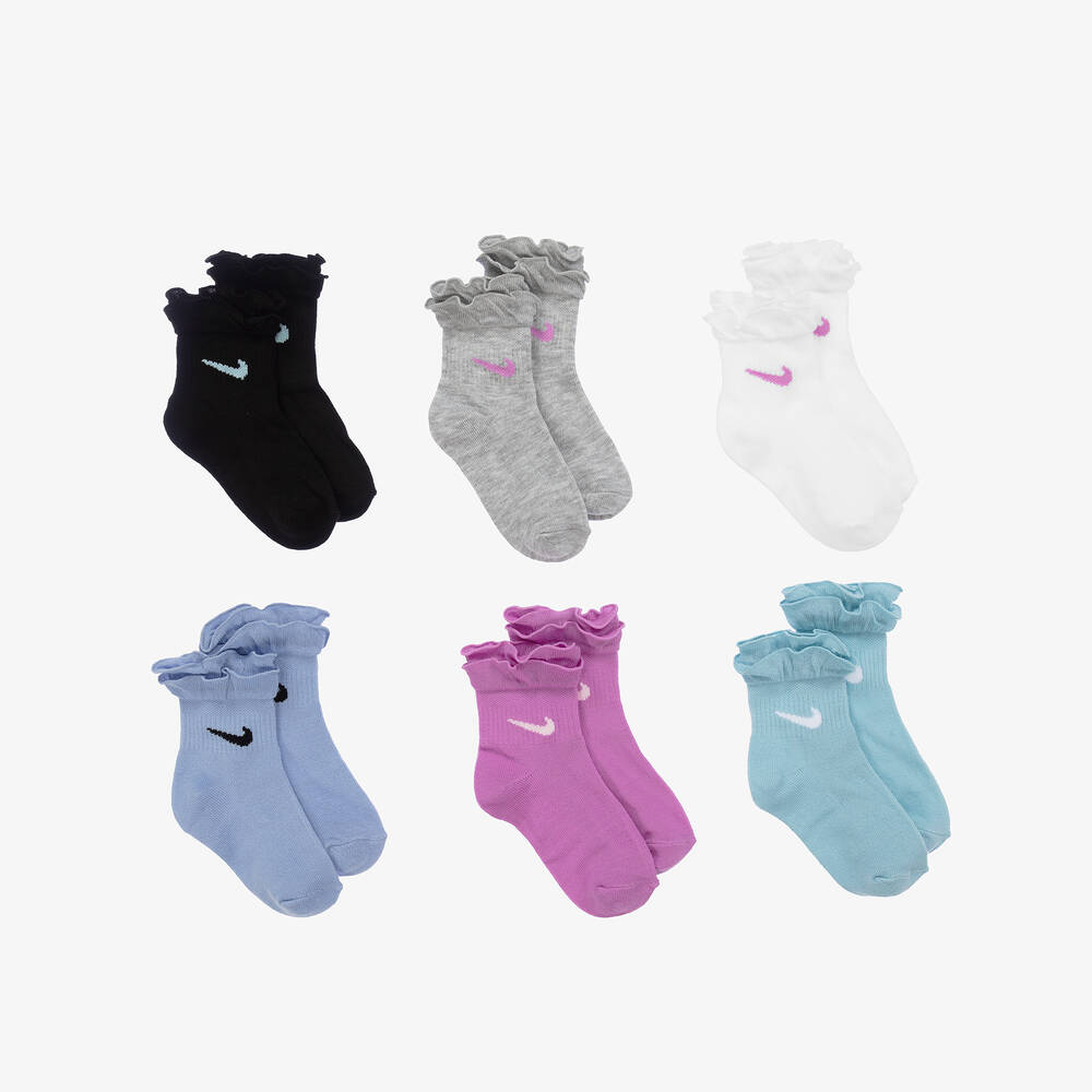 Nike - Girls Swoosh Ankle Socks (6 Pack) | Childrensalon