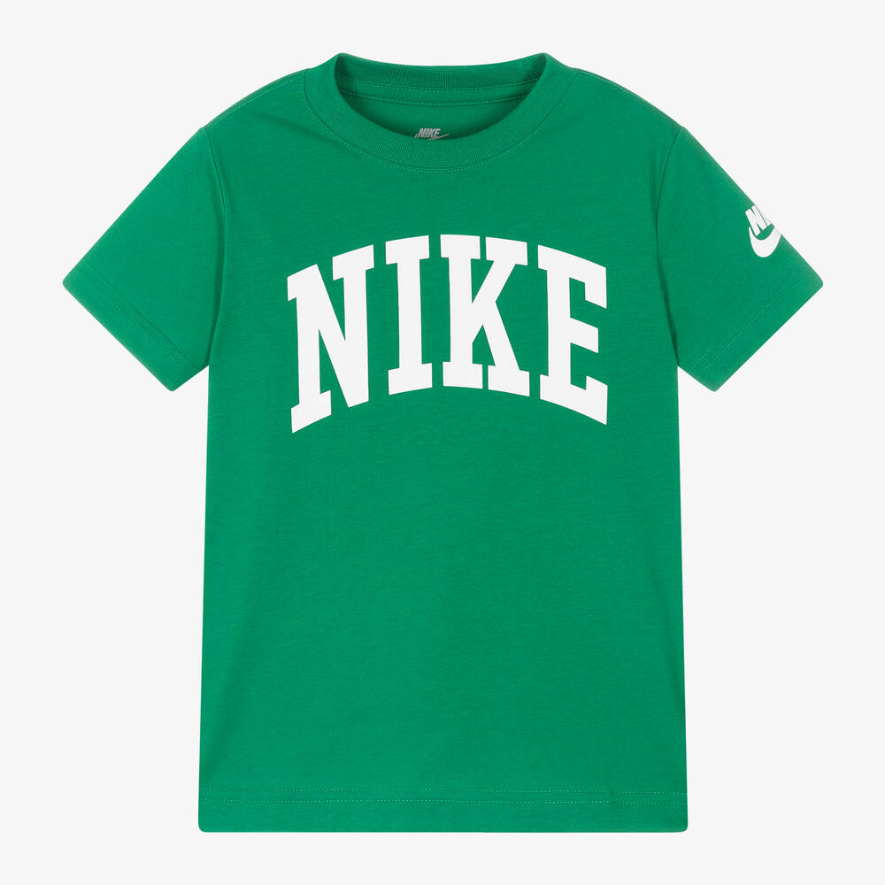 Nike - Green Cotton T-Shirt | Childrensalon