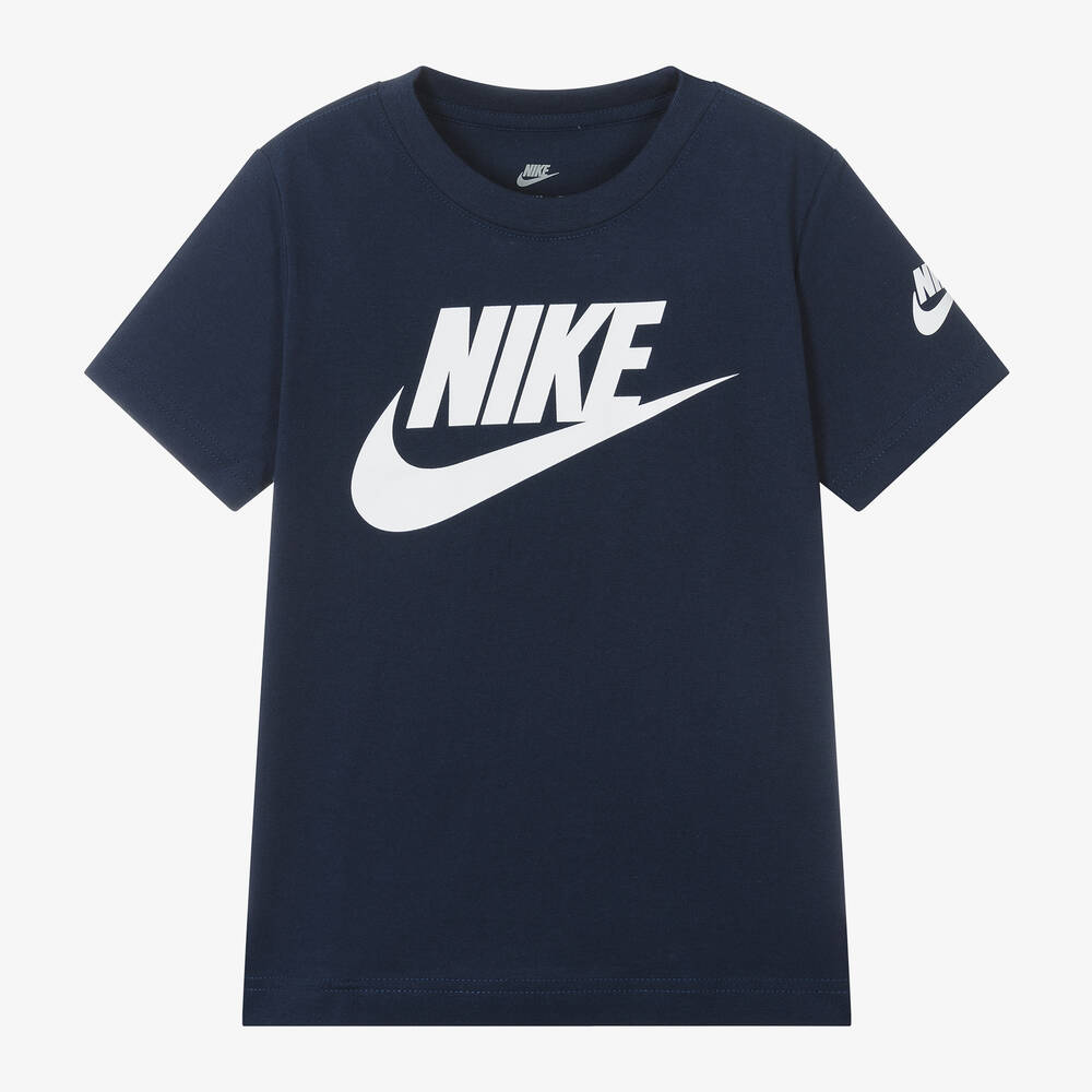 Nike - Navy Blue Cotton Swoosh T-Shirt | Childrensalon