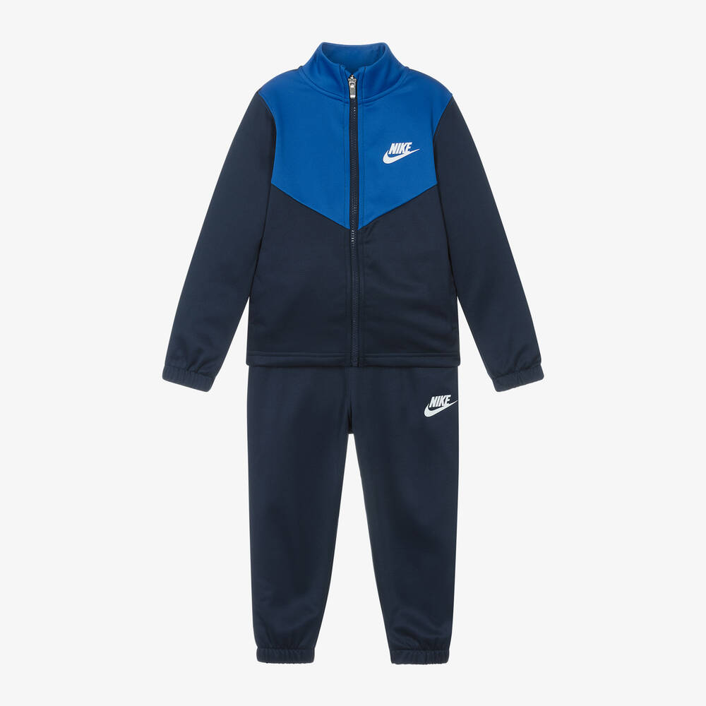 Nike - Navy Blue Jersey Swoosh Logo Tracksuit | Childrensalon