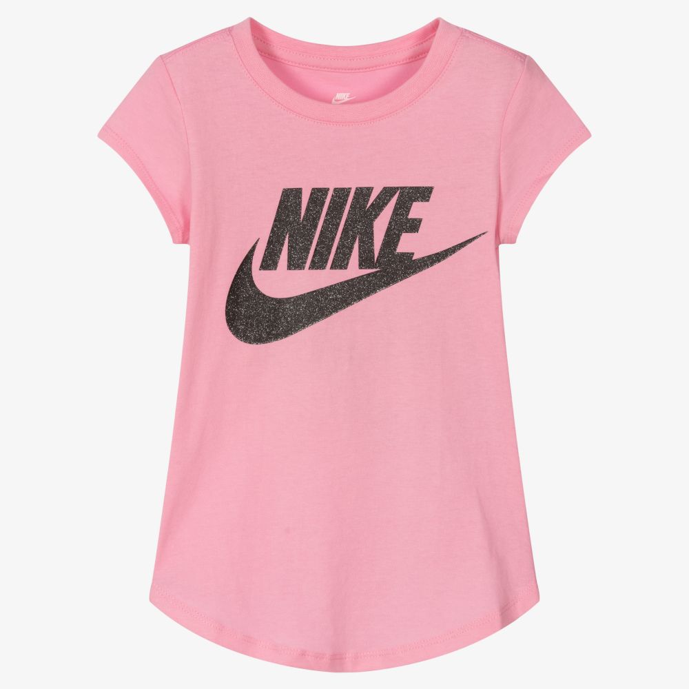 Nike - Pink & Black Logo T-Shirt | Childrensalon